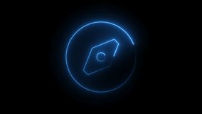 Animated Glowing blue neon icon with the Compass logo, 4k with alpha background - Powered by Shutterstock - Get 15% off with code: PIKWIZARD15