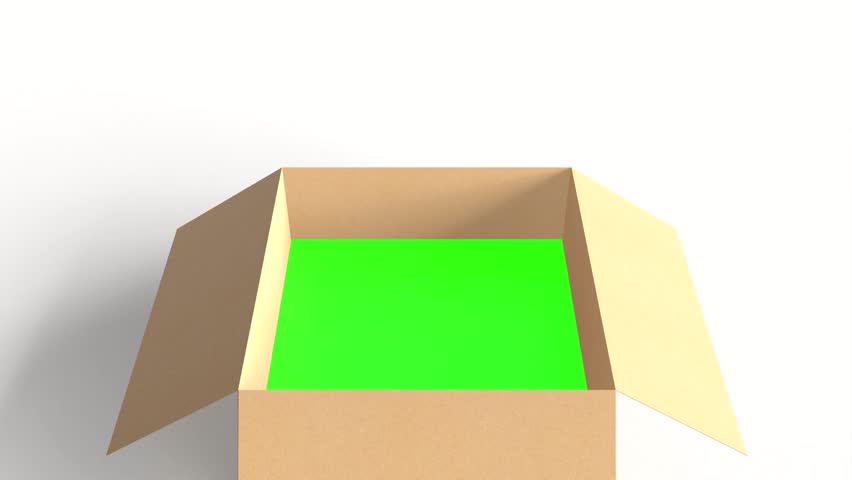 Open cardboard box, Animation of a packaging box opening.