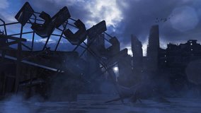 Abandoned Ferris Wheel in Dystopian Destroyed City

A broken Ferris wheel stands in the foreground of a cold, snowy dystopian cityscape, with ruined skyscrapers and an eerie sky in the background.
 - Powered by Shutterstock - Get 15% off with code: PIKWIZARD15