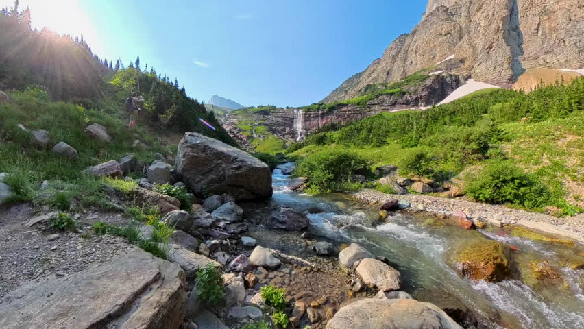 Red Eagle Falls and Creek in Glacier National Park