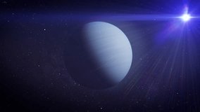 Uranus illuminated by cosmic light.
A serene depiction of Uranus, the ice giant, radiating its soft blue hues, with light beams cutting through the starry cosmic expanse.
 - Powered by Shutterstock - Get 15% off with code: PIKWIZARD15