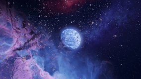 Earth Surrounded by Cosmic Debris

Earth is beautifully showcased in space, surrounded by floating asteroids and cosmic dust. The vibrant purple and blue nebula in the background adds a cosmic charm t - Powered by Shutterstock - Get 15% off with code: PIKWIZARD15