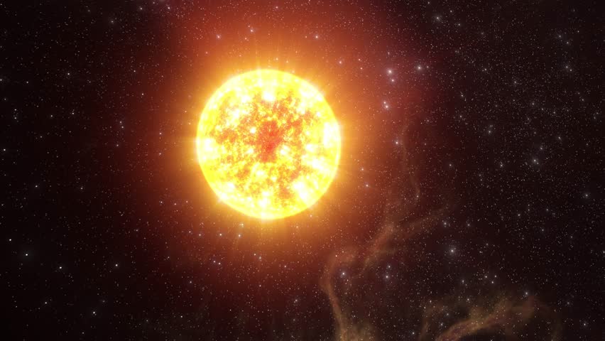 A powerful sun-like star emitting bright energy in the vast universe.