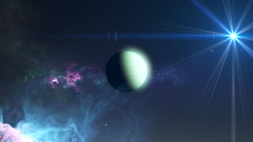 Uranus and a Distant Star in Deep Space