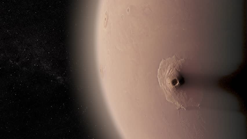 Martian Surface with Olympus Mons
A stunning view of Mars, showcasing Olympus Mons, the largest volcano in the solar system, with space stretching into the background.
