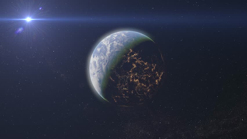 Earth in the Vastness of Space


A breathtaking view of Earth from space, partially illuminated with city lights visible on the night side, surrounded by the infinite darkness of the cosmos.
