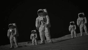Highly realistic 3D cinematic renders showcasing detailed views of the moon’s surface, astronauts exploring lunar terrain, rocky landscapes, craters, and caves. Includes slow-motion scenes of astronau - Powered by Shutterstock - Get 15% off with code: PIKWIZARD15