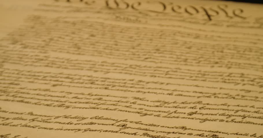 US Constitutional historical documents close up old 10