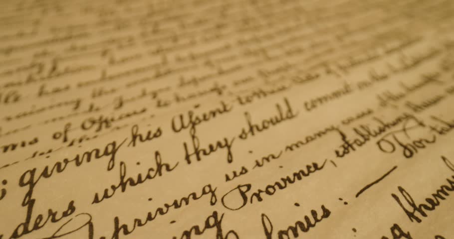 Declaration of Independence historical document close up old 4