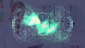 Woman reviewing tablet among office shelves, displaying technology network overlay connecting data. Technology, connection, innovation, data, futuristic, professional, digital - Powered by Shutterstock - Get 15% off with code: PIKWIZARD15