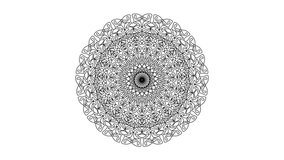 Abstract circular monochrome mandala pattern in black and white. Mandala moving slowly rotating. Animation. - Powered by Shutterstock - Get 15% off with code: PIKWIZARD15