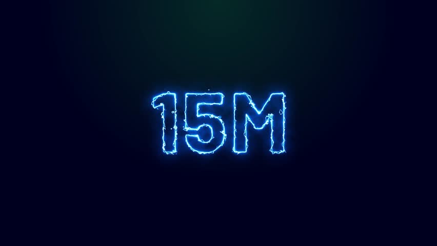 Dynamic 15M animated text perfect for celebrating extraordinary milestones, record-breaking achievements,