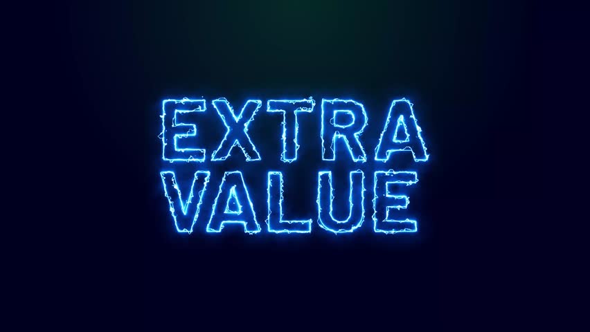Vibrant Extra Value animated text perfect for promotions, sales events, marketing, and advertisements