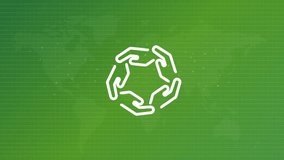 CSR corporate social responsibility company responsible symbol of together community trust foe eco environmental friendly global movement green background world map - Powered by Shutterstock - Get 15% off with code: PIKWIZARD15