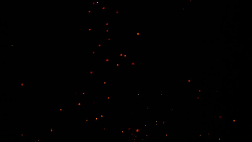 Super Slow Motion Shot of Real Fire Sparks Isolated on Black Background at 1000fps.
