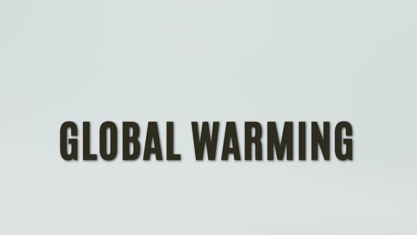 Global Warming text or word with a tape measure on a white background, symbolizing precision, accuracy, and sizing concept in a clean, minimal video style