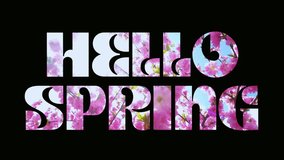 Hello Spring text animation background. Lettering typography. Seasons Greetings - Powered by Shutterstock - Get 15% off with code: PIKWIZARD15