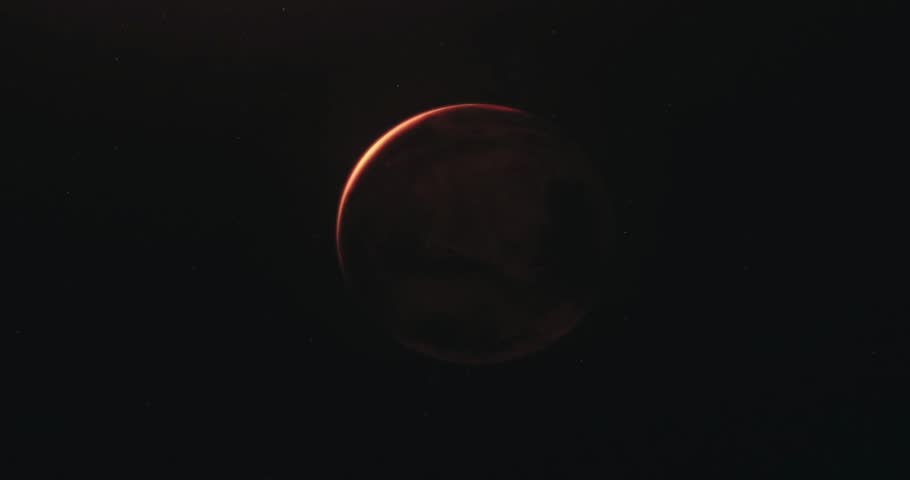 Timelapse of Title Sunrise over mars. A mesmerizing image of the red planets horizon at dawn. Suitable for science fiction book covers or digital backgrounds.