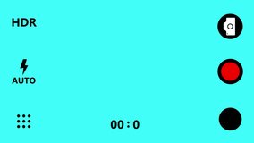 Camera screen recording video animation on a cyan-colored screen with a technology background. - Powered by Shutterstock - Get 15% off with code: PIKWIZARD15