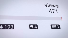 Video animation of a counter for views with like, dislike and comment counter - social media. - Powered by Shutterstock - Get 15% off with code: PIKWIZARD15