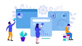 Digital Marketing businesses strategize, analyze data, and develop effective marketing campaigns to drive growth and success, 2d animation graphic motion design concept illustration - Powered by Shutterstock - Get 15% off with code: PIKWIZARD15