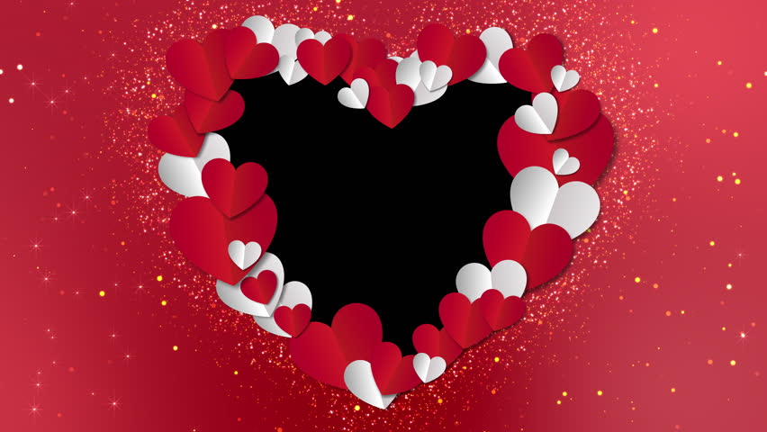 Hearts Frame Animated Background Video