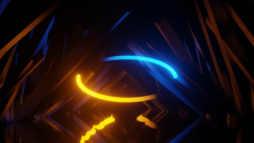 Orange and Blue Abstract Environment Background VJ Loop in 4K
