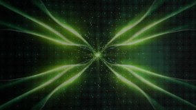 Abstract green luminescent wave pattern being animated in grid background, with beams and particles. Futuristic, digital art, neon, technology, innovation, energy, visualization - Powered by Shutterstock - Get 15% off with code: PIKWIZARD15