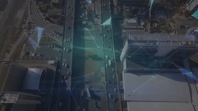 Digital globe being projected over highway interchange in 3D render showing glowing data streams. Transportation, infrastructure, connectivity, smart city, innovation, digitalization, urban planning - Powered by Shutterstock - Get 15% off with code: PIKWIZARD15