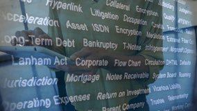 woman analyzing financial data using stylus on tablet, displaying floating business and legal terms. Technology, innovation, analytics, digital, professional, corporate, futuristic - Powered by Shutterstock - Get 15% off with code: PIKWIZARD15