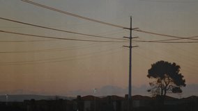 Data visualization projecting over dusk sky, overlaying bar charts, line graphs, transmission tower. Futuristic, technology, analytics, urban, modern, infrastructure, network - Powered by Shutterstock - Get 15% off with code: PIKWIZARD15