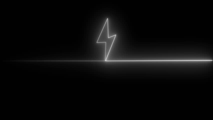 Lightning, electric power icon. Energy and thunder electricity symbol. Neon arrow icon illustration 4k.