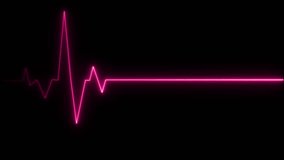 Abstract Neon Heartbeat line concept , Abstract glowing neon heartbeat and pulse rate signal technology. Stylized Electrocardiogram Waveform Animation, A stylized representation. - Powered by Shutterstock - Get 15% off with code: PIKWIZARD15