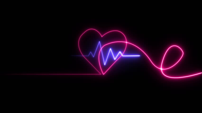 Heartbeat pulse flat icon for medical apps and website, Hert beat cardiogram graph background. Neon pulse line on hospital monitor. Heart pulse monitor with signal. Heart bea