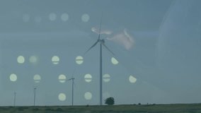 Large wind turbine being animated using flat design, showing grid overlay and colored line graphs. Renewable energy, sustainability, technology, data analytics, environmental, modern, eco-friendly - Powered by Shutterstock - Get 15% off with code: PIKWIZARD15