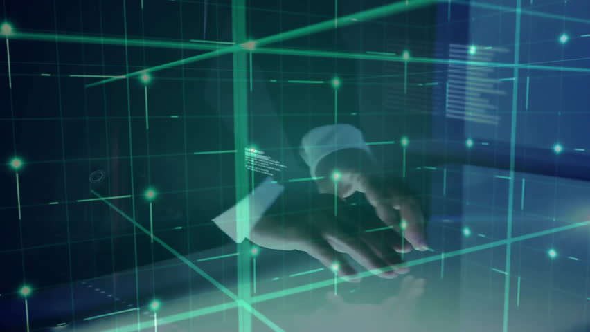 Holographic globe spinning above translucent interface, with credit card device and hexagon grid. Technology, innovation, cybersecurity, futurism, digital, data, networking