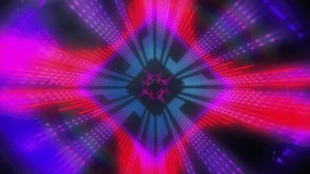 Neon diamond pattern being animated in digital space, with glowing red bars and dotted blue arrays. Futuristic, neon, abstract, geometric, technology, illumination, vibrant - Powered by Shutterstock - Get 15% off with code: PIKWIZARD15