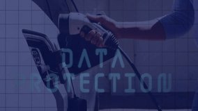 Woman placing hand on treadmill scanner in gym, with fitness technology biometric icons floating. Technology, biometric, security, fitness, digital, futuristic, wellness - Powered by Shutterstock - Get 15% off with code: PIKWIZARD15