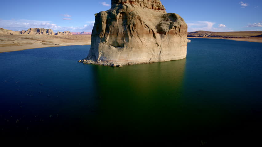 Aerial footage sweeps across the dreamlike red-rock terrain near Page, Arizona.