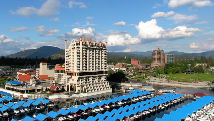 Aerial Shot Of Harbor By The Coeur D