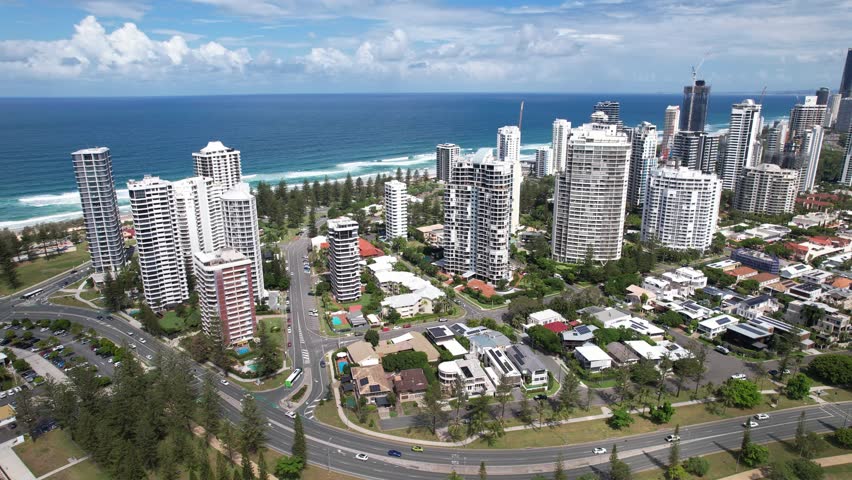 Southport Cityscape In Queensland, Australia - Aerial Drone Shot