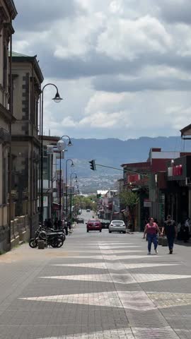 San José, Costa Rica - 04.12.2025: Urban scenes of the capital city featuring historic architecture, public transport, local streets, and daily life