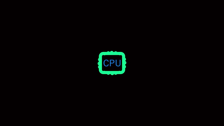 computer processor icon, simple logotype CPU icon animation. 