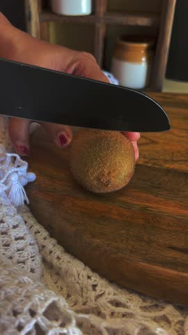 Cutting Kiwi Fruits on a chopping board, Kiwi Fruit, Kiwi isolated.