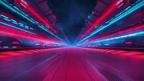 Fast Ride at Futuristic Neon Tunnel with Speed Light Trails in Sci-Fi Environment. Professional 4K Video Loop for E-sports advertising. - Powered by Shutterstock - Get 15% off with code: PIKWIZARD15