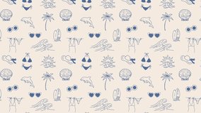 Tropical Summer Beach Collection. Old animation Loop Background.Video flat cartoon animation design element.  - Powered by Shutterstock - Get 15% off with code: PIKWIZARD15