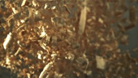 The sawdust flies up and down. Filmed on a high-speed camera at 1000 fps. High quality FullHD footage - Powered by Shutterstock - Get 15% off with code: PIKWIZARD15