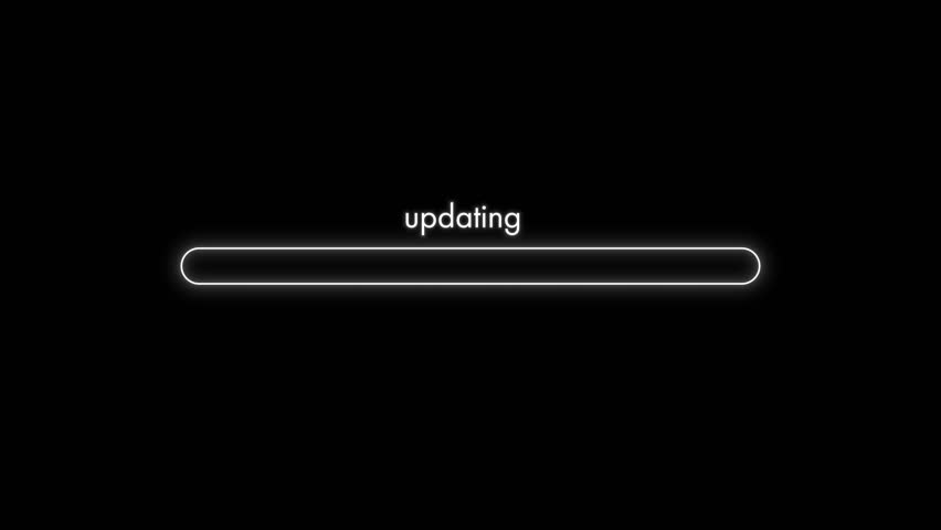 Loading bar animation design on a black background