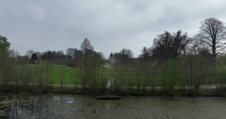 Egeskov Castle, castle on the Danish island of Funen. Renaissance, fortress, Denmark.
