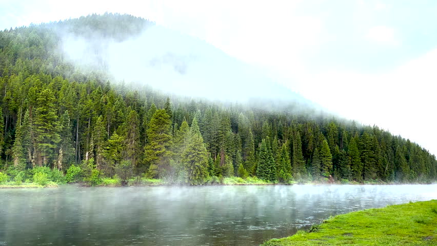Fog Wafts Over Snake River in Grand Teton National Park